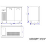 Refroidisseur de boissons - 2 portes & evier - combisteel - r290 - acier inoxydable21550 mmpleine/battante 1950x700x950mm