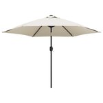 vidaXL Parasol sable blanc 3 m mât en acier