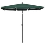 vidaXL Parasol de jardin avec mât 210x140 cm Vert