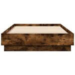 vidaXL Cadre de lit avec lumières LED chêne fumé 100x200 cm