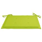 vidaXL Chaises de jardin lot de 2 avec coussins vert vif Teck massif