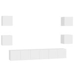vidaXL Ensemble de meubles TV 7 Pièces Blanc Bois d'ingénierie