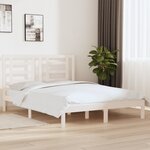 vidaXL Cadre de lit Blanc Bois de pin massif 160x200 cm