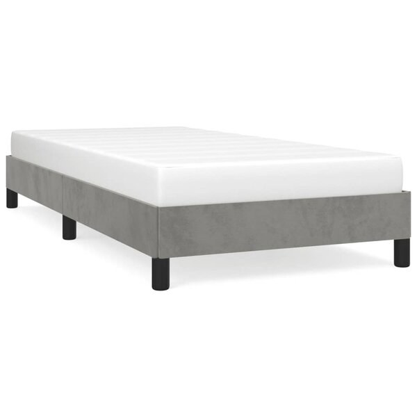 vidaXL Cadre de lit Gris clair 90x190 cm Velours