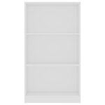vidaXL Bibliothèque 3 niveaux Blanc 60x24x109 cm Bois d'ingénierie