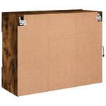 vidaXL Meuble TV mural avec lumières LED chêne fumé 78 5x30x60 5 cm