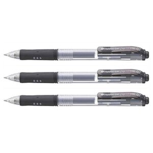 Stylo roller à encre gel Hybrid Gel Grip K157 noir x 3 PENTEL