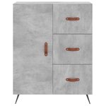 vidaXL Buffet haut Gris béton 69 5x34x180 cm Bois d'ingénierie