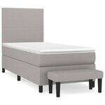 vidaXL Sommier à lattes de lit avec matelas Gris clair 80x200 cm Tissu