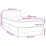 vidaXL Sommier à lattes de lit avec matelas et LED Noir 80x200cm Tissu