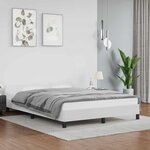 vidaXL Cadre de lit avec tête de lit sans matelas blanc 140x200 cm
