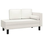 vidaXL Chaise longue avec coussins et traversin crème similicuir