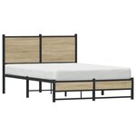 vidaXL Cadre de lit en métal sans matelas chêne sonoma 120x190 cm