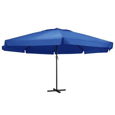 vidaXL Parasol d'extérieur avec mât en aluminium 600 cm Bleu azuré