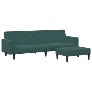 vidaXL Ensemble de canapés 2 Pièces vert foncé velours