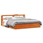 vidaXL Cadre de lit et tête de lit cire marron 200x200 cm bois de pin