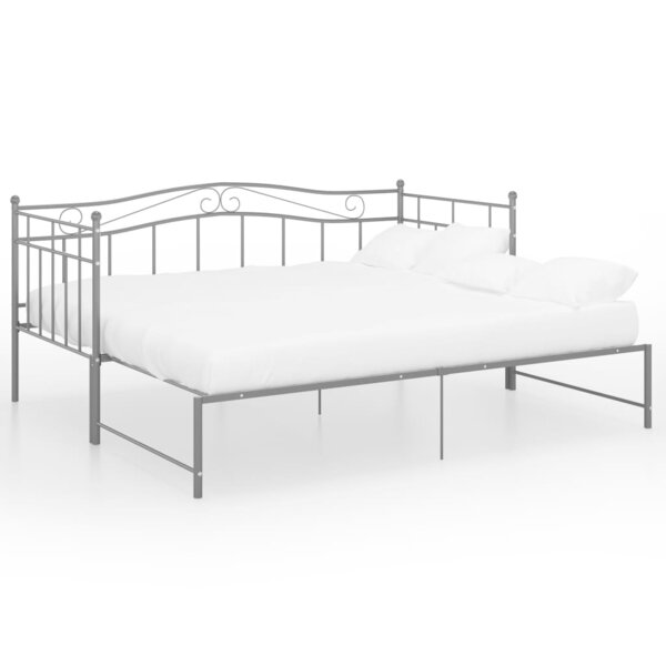 vidaXL Cadre de canapé-lit extensible Gris Métal 90x200 cm