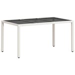 vidaXL Ensemble à manger de jardin et coussins 7 Pièces blanc rotin verre