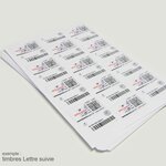 Lot de 1000 Planches A4 de 24 étiquettes  spéciales TIMBRE - 6,35 x 3,39 cm = 24000 étiquettes