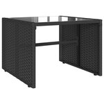 vidaXL Salon de jardin 4 Pièces avec coussins noir résine tressée