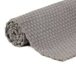 vidaXL Tapis rectangulaire Gris 120x180 cm Coton