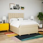 vidaXL Sommier à lattes de lit avec matelas Crème 160x200 cm Tissu