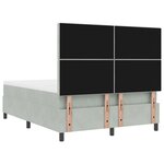 Lit à ressorts vidaXL avec matelas et lumière LED gris clair 140x190 cm en velours