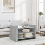 vidaXL Table basse gris béton 80x50x50 cm bois d'ingénierie