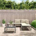 vidaXL Salon de jardin 6 Pièces avec coussins anthracite résine tressée