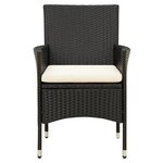 vidaXL Ensemble à manger d'extérieur 9Pièces coussins résine tressée noir