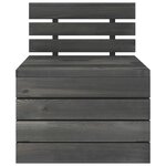 vidaXL Salon palette de jardin 12 Pièces Bois de pin massif Gris foncé