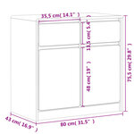 vidaXL Buffet SAUDA chêne 80x43x75 5 cm bois massif de pin
