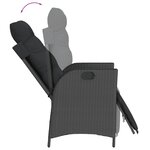 vidaXL Chaises inclinables de jardin lot de 2 repose-pied noir rotin