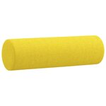 vidaXL Canapé 2 places avec oreillers jaune clair 120 cm tissu