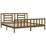 vidaXL Cadre de lit avec tête de lit marron miel 200x200cm bois massif