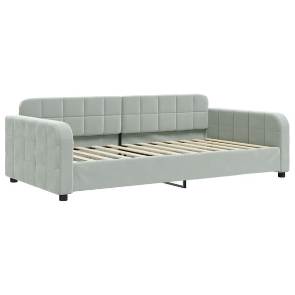 vidaXL Lit de repos gris clair 100x200 cm velours