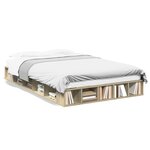 vidaXL Cadre de lit chêne sonoma 140x190 cm bois d'ingénierie