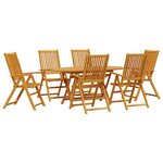 Set de jardin 7 pièces en bois d'acacia