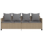 vidaXL Chaise longue avec coussins beige résine tressée
