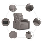 vidaXL Fauteuil inclinable taupe tissu