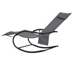 vidaXL Chaise longue à bascule gris acier et textilène