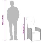 vidaXL Chaise inclinable de jardin avec coussins marron résine tressée