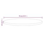 vidaXL Dessus de table Ø70x2 5 cm Bois de pin massif