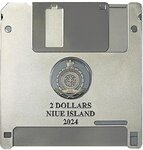 Pièce de monnaie en Argent 2 Dollars g 62.2 (2 oz) Millésime 2024 TechStalgic FLOPPY DISK