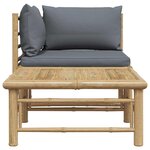 vidaXL Salon de jardin 2 Pièces avec coussins gris foncé Bambou