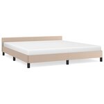 vidaXL Cadre de lit avec tête de lit Cappuccino 180x200 cm Similicuir