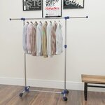 vidaXL Porte-vêtements réglable Acier inoxydable 165x44x150 cm Argenté