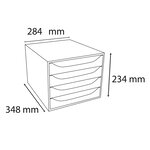 Module De Classement Ecobox Linicolor 4 Tiroirs - Arlequin - Exacompta