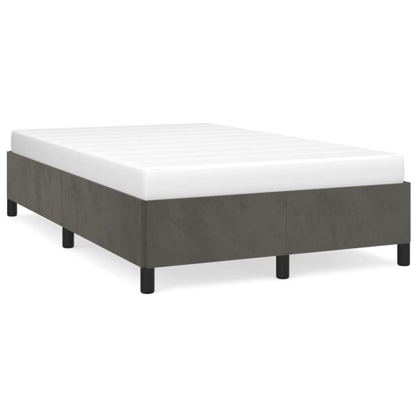 vidaXL Cadre de lit Gris foncé 120x200 cm Velours