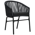 vidaXL Set de salle à manger de jardin 7 pièces noir poly rotin